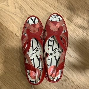 Fly London Size 40 Pima Red Leather Sandal